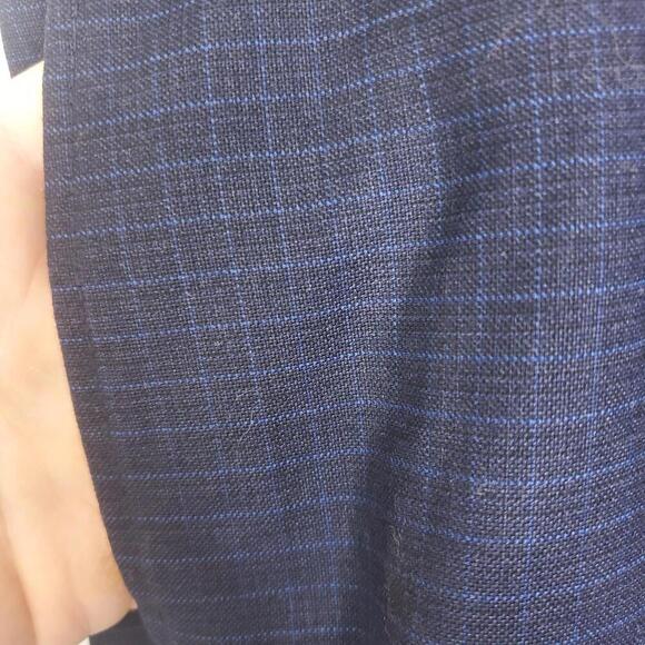 Ralph Ralph Lauren Pants Mens 40 Navy Windowpane Plaid Slim Fit Career Office - Picture 5 of 10